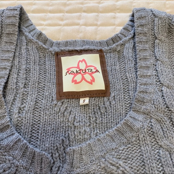 Women’s Sakura Grey Knitted Short Sleeve Cardigan, Size S - Picture 3 of 12